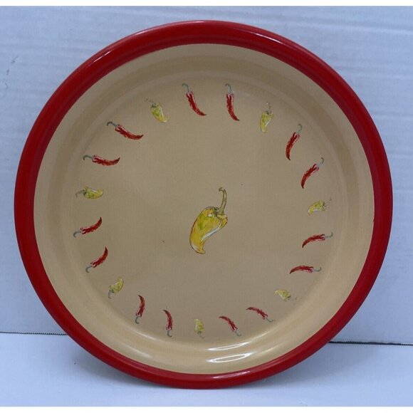 Vintage Marble Canyon Salsa Peppers 12.5" Enamelware Serving Platter Tray - NEW - Picture 1 of 4